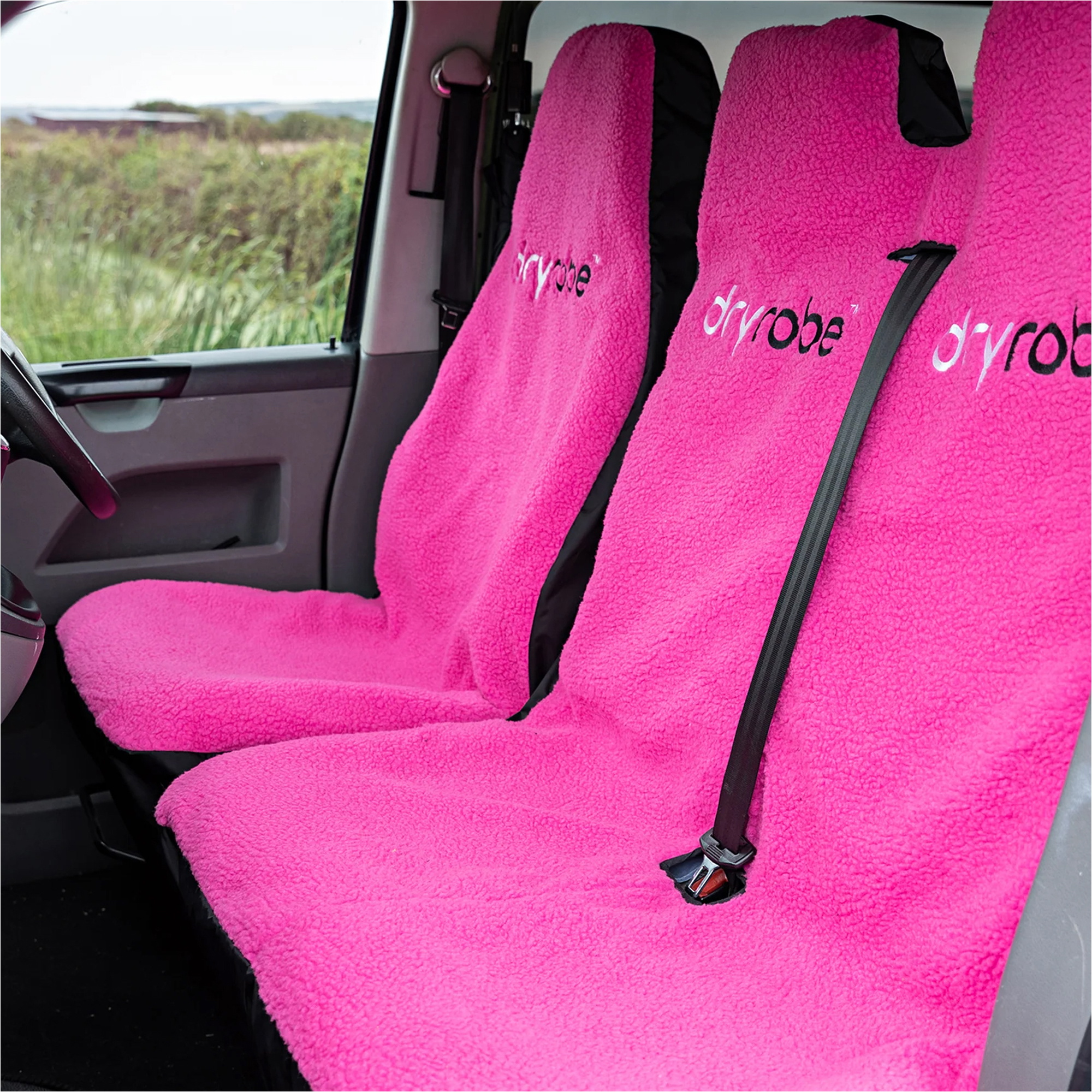 2026 Dryrobe Double Car Seat Cover DRDCSC - Black / Pink